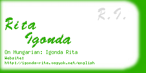rita igonda business card